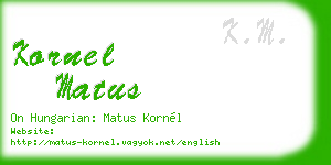 kornel matus business card
