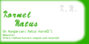 kornel matus business card